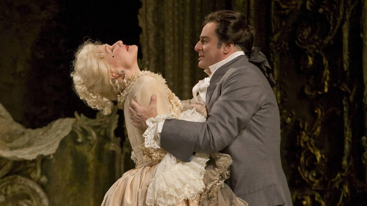 Karita Mattila in the title role and Marcello Giordani as Des Grieux in Puccini’s “Manon Lescaut" at the Metropolitan Opera