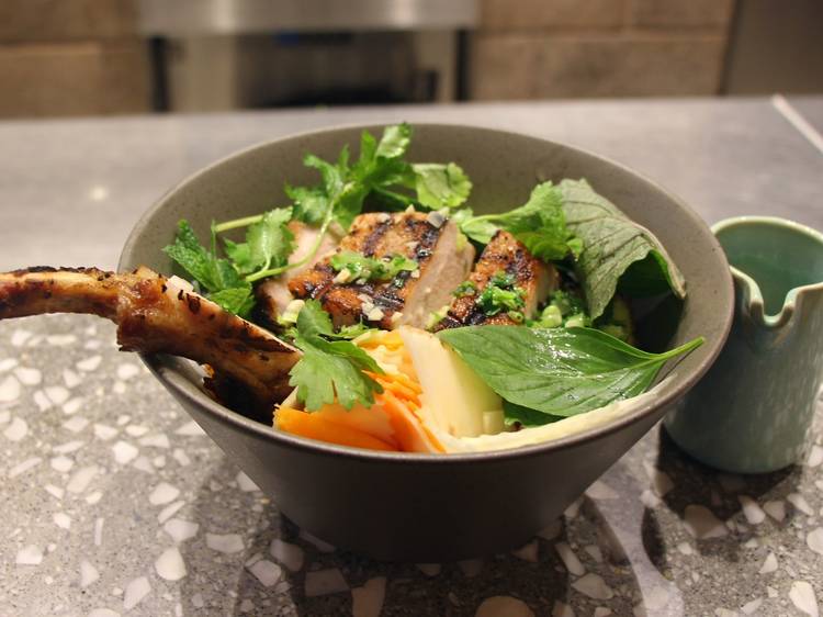 Chef's Recipe: Vietnamese grilled pork over vermicelli and vegetables