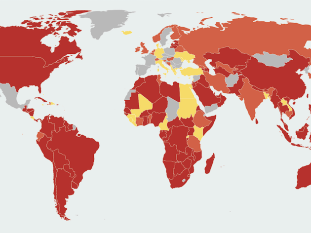 Mapa países con restricciones a viajeros españoles Mapa países con restricciones a viajeros españoles