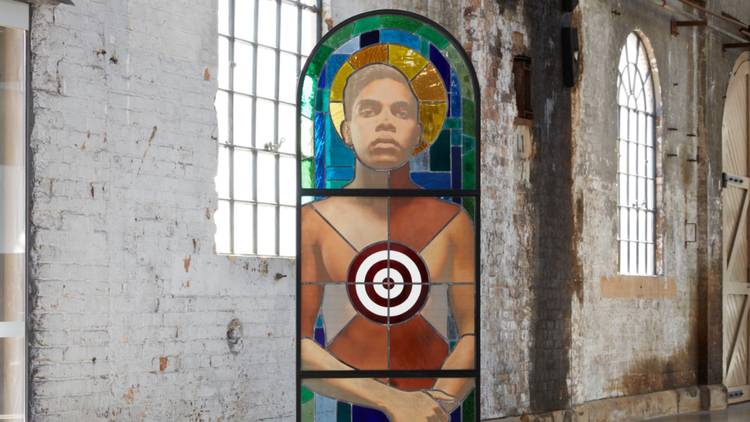 Tony Albert, 'Brothers (The Prodigal Son)', stained glass image 