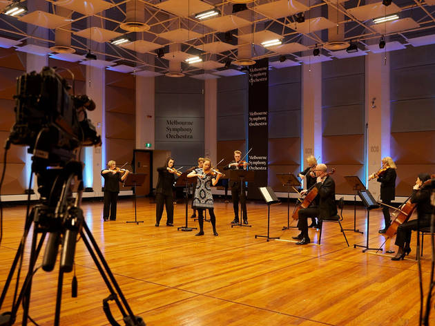 MSO MSO musicians performing while being filmed