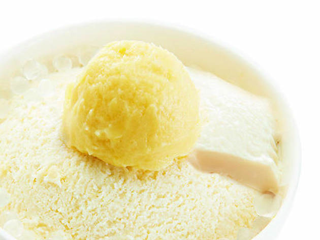 Chung So dessert Sweet Tofu with Durian Sorbet Chung So dessert Sweet Tofu with Durian Sorbet