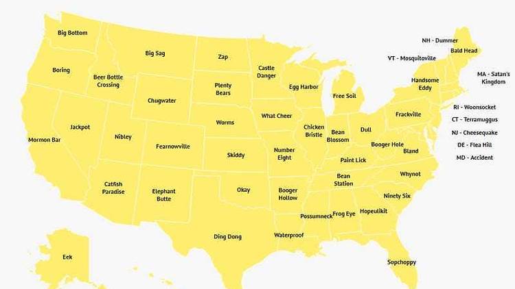 Weird town names in each state