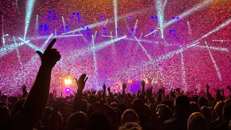 A crowd at a concert.