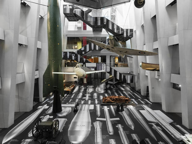 Ai Weiwei: History of Bombs Atrium of IWM London with the artwork "History of Bombs" by Ai Wei Wei.