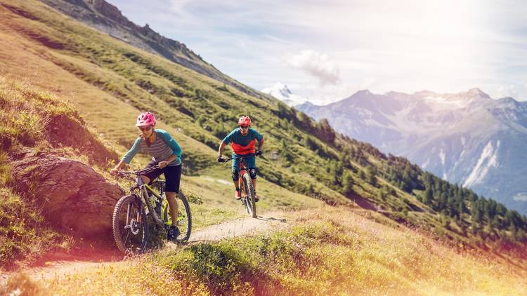 Mountain biking in Valais. 