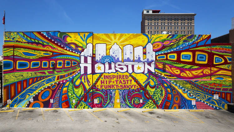 The “Houston is Inspired” mural