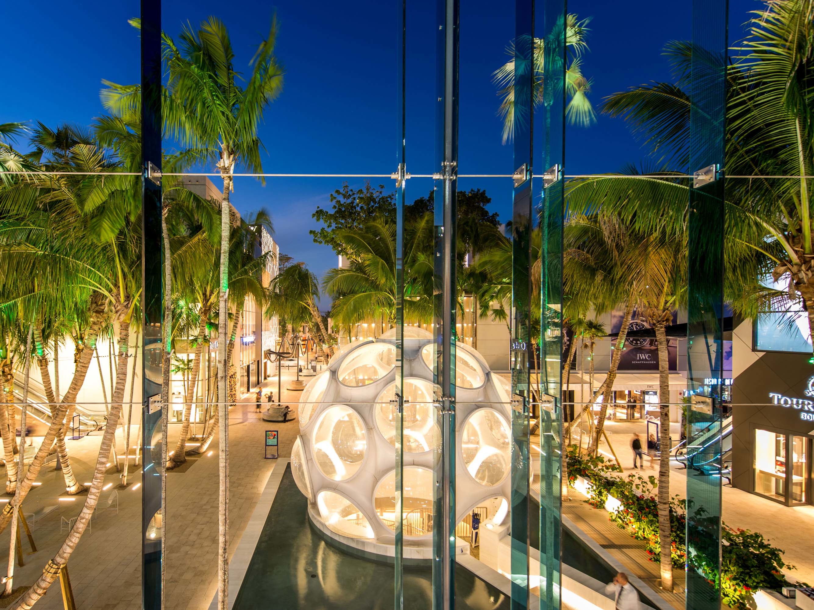 Palm Court Shopping in Design District Miami