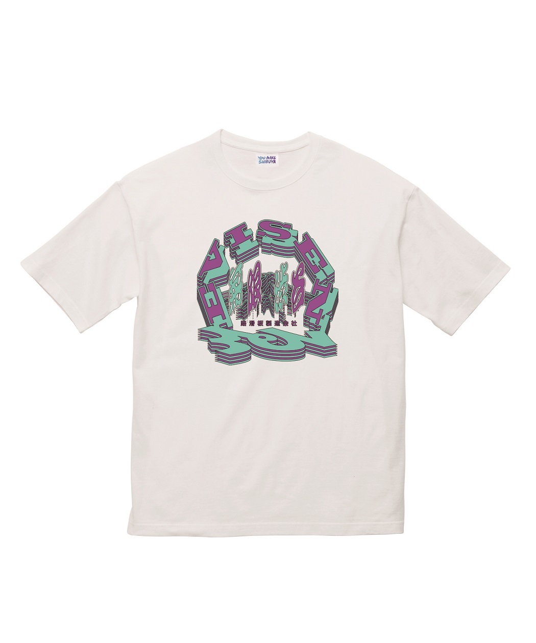 EVISEN SKATEBOARDS × SHIBUYA Tシャツ(5,500円、サイズS・M・L・XL、カラー ホワイト)