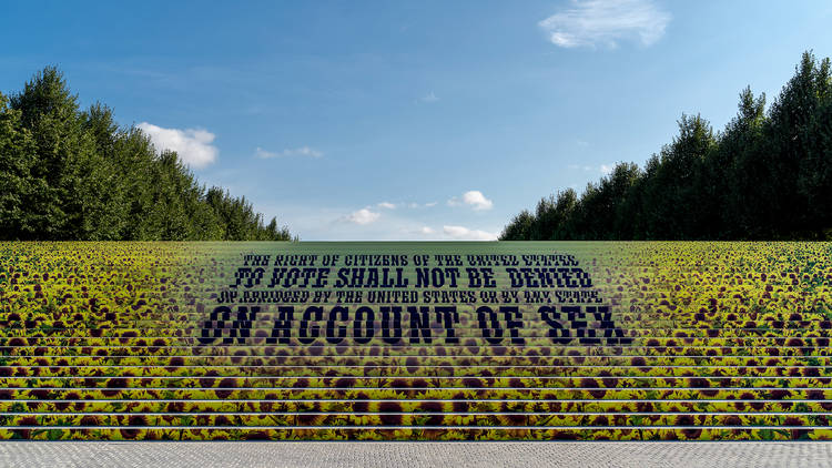 Sunflower installation FDR Four Freedoms Park