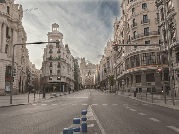 Madrid vacío Gran Vía confinamiento Covid 19 Madrid vacío Gran Vía confinamiento Covid 19