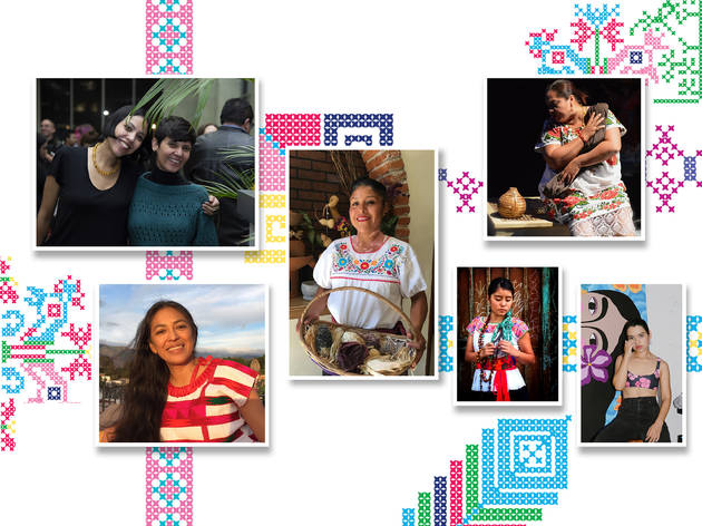 Collage de rostros de mujeres indígenas