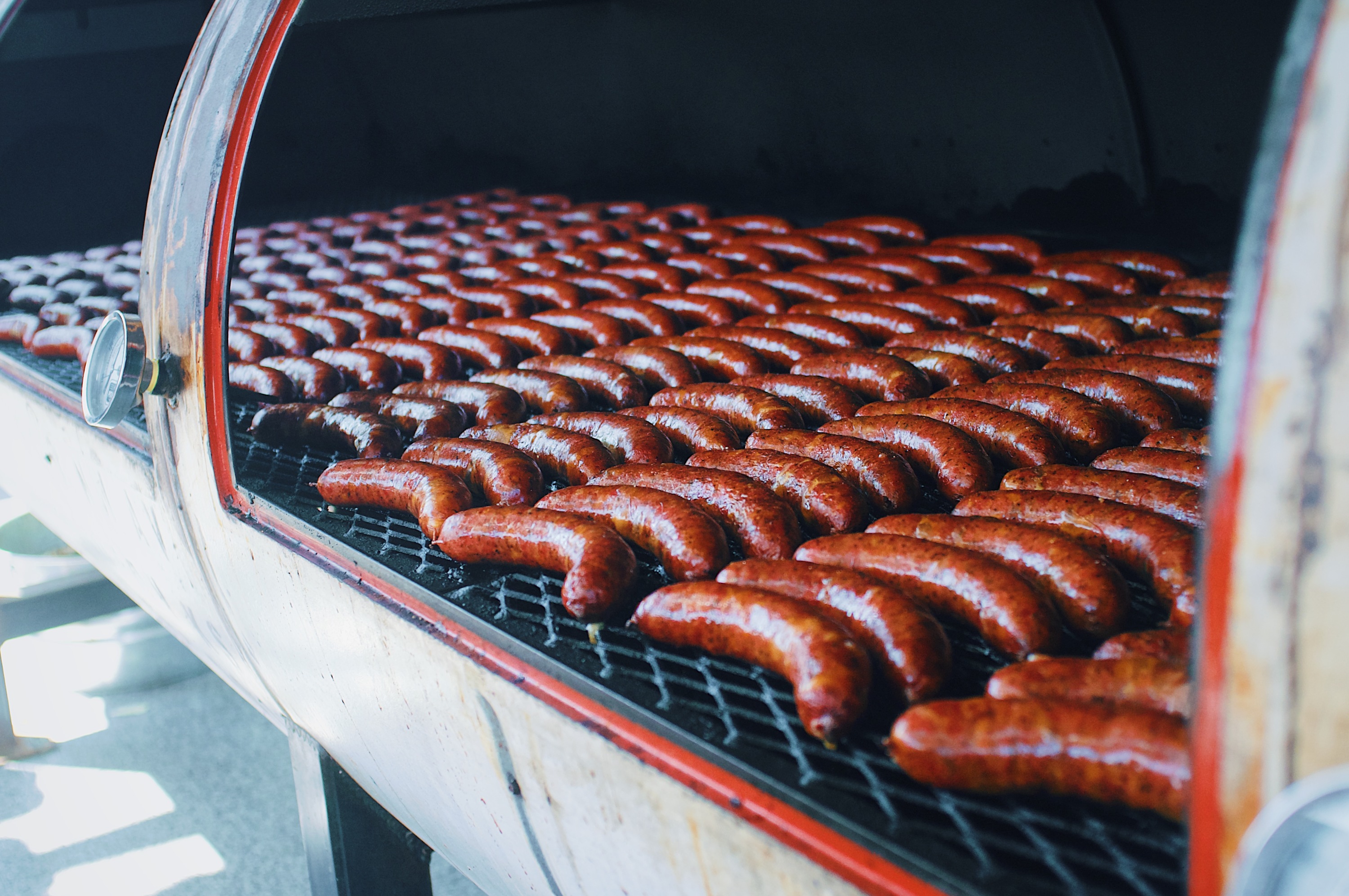 Smoked sausages at Heritage Barbecue in San Juan Capistrano