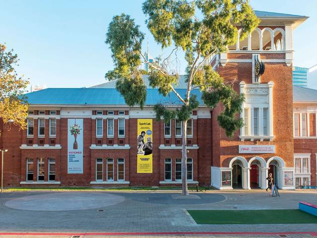 PICA Exterior shot of red brick heritage-listed building housing the Perth Institute of Contemporary Arts