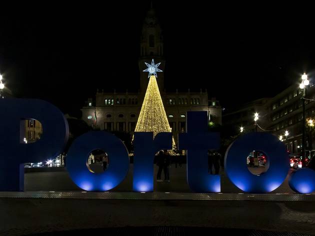 Luzes de Natal no Porto luzes, natal, porto, noite