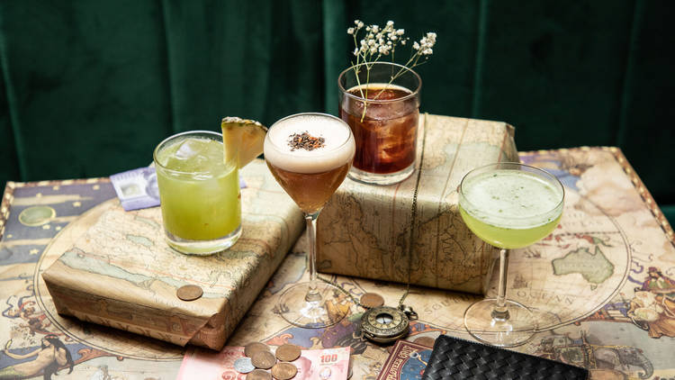 The four cocktails from Around the World in Four Drinks at Employees Only