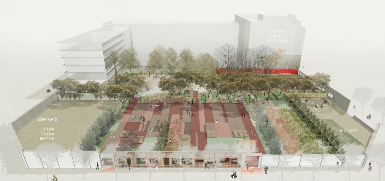 Recreació del projecte final de l'Espai Germanetes i els Jardins d'Emma
