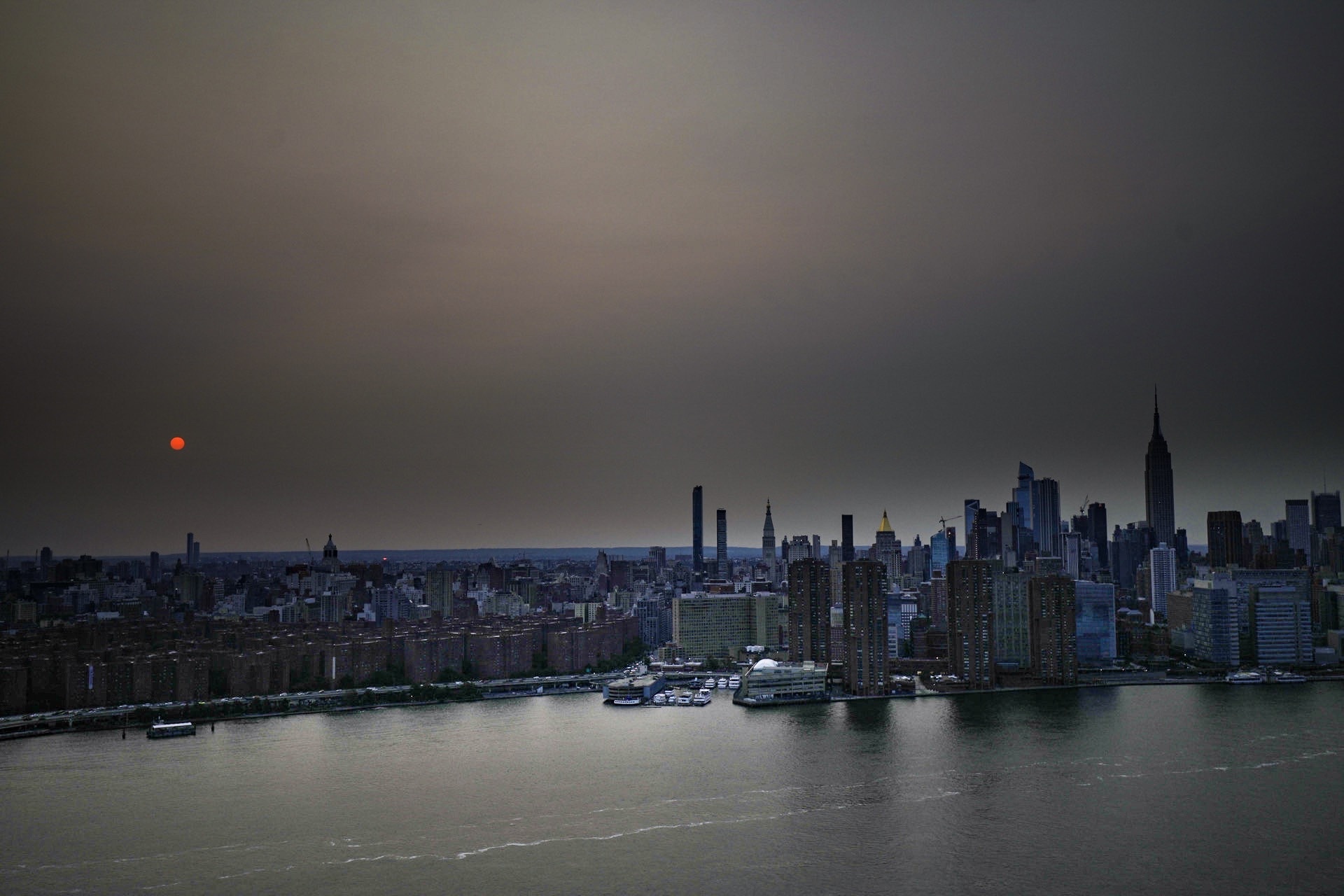 See Hazy Shots Of The NYC Skyline Due To Smoke From West Coast Wildfires