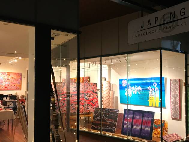 Japingka Aboriginal Art Gallery An exterior view of Japingka Aboriginal Art Gallery showing glimpses of art through big bay windows