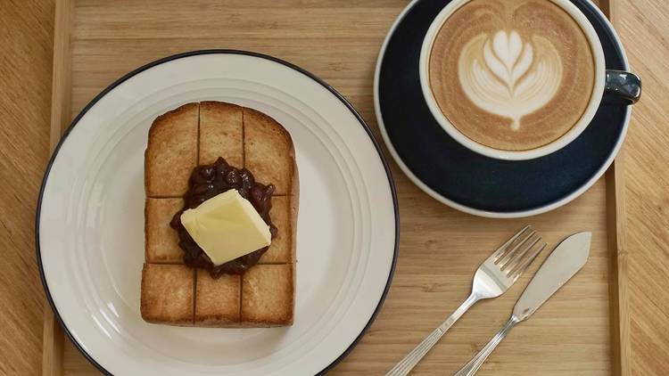 cafe wander red bean toast