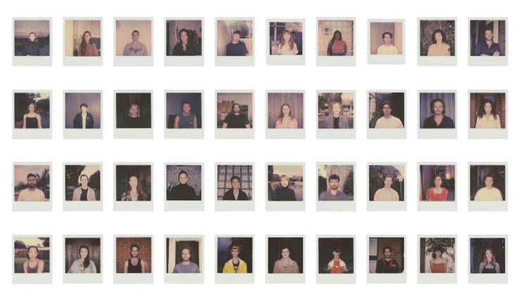 A montage of some of the polaroid portraits on show in Jasmin Simmons' exhibition While There’s Space Between Us