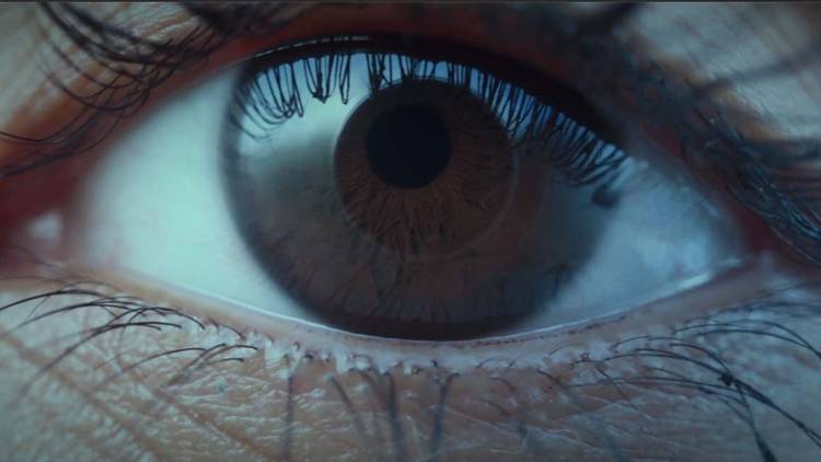 An extreme close up of an eyeball