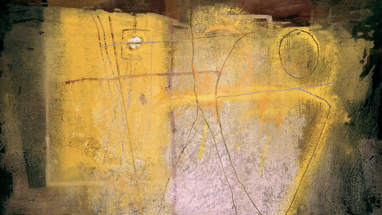 'Negre i groc. Llapis i pastel III' (1953), d'Antoni Tàpies. Col·lecció particular