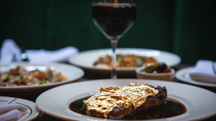 Try a 24-carat gold foil steak