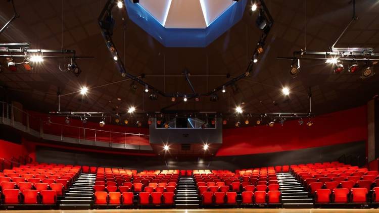 interior shot of Actors Centre Australia form stage looking up to ceiling dome
