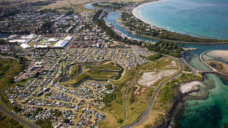 Port Fairy Folk Festival aerial photo