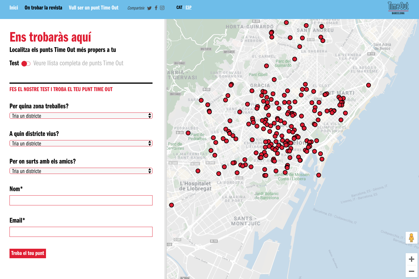 Punts de distribució Time Out Barcelona