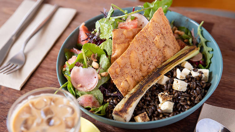 Two Chaps salad with lavosh (Photograph: Daniel Boud)