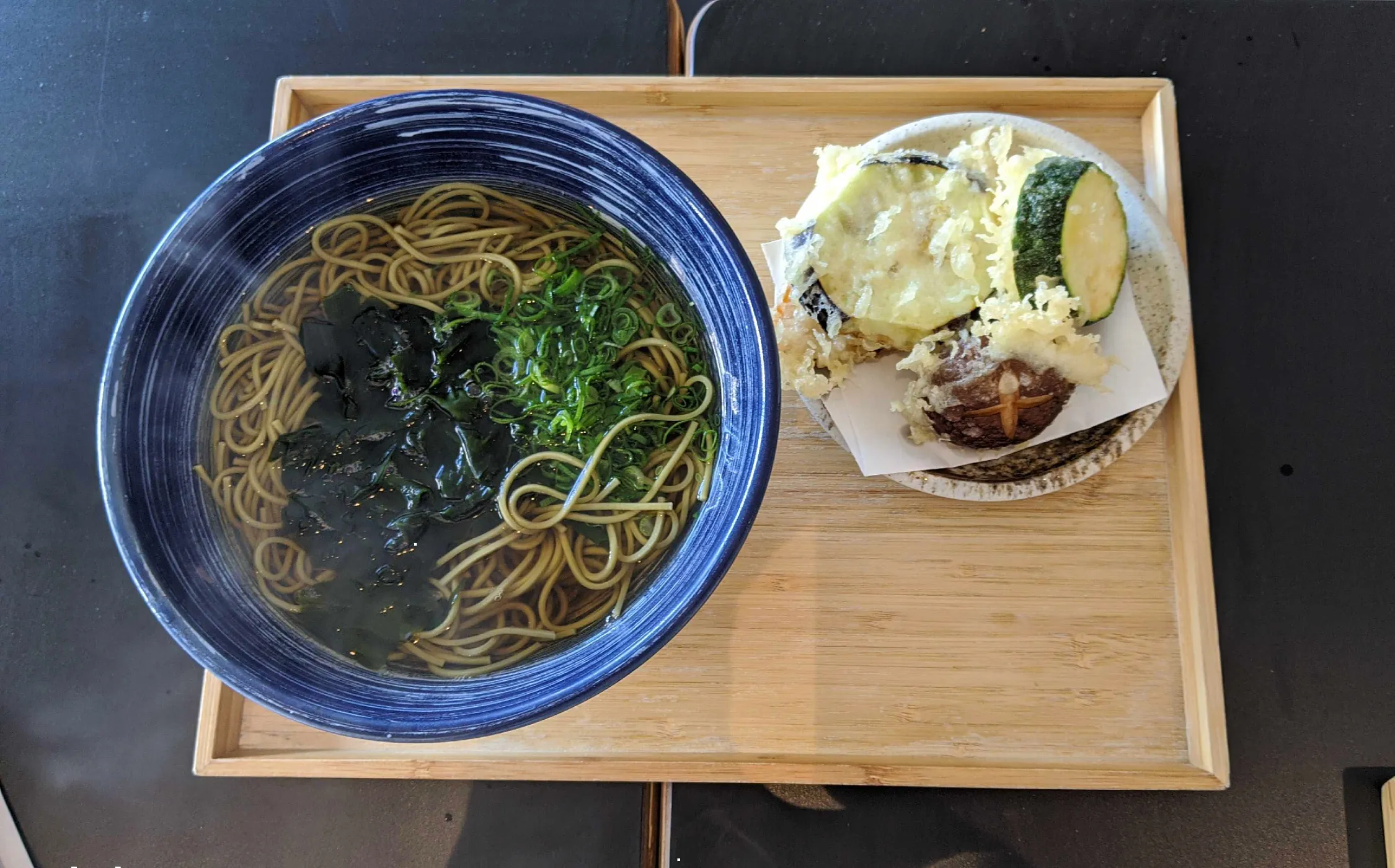 Vegetable Tempura and Green Tea Soba