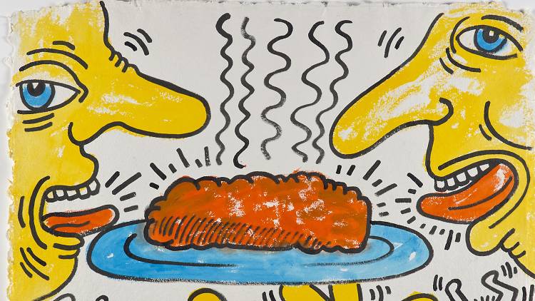 Keith Haring《Meatloaf Drawing for Meals on Wheels》，1987