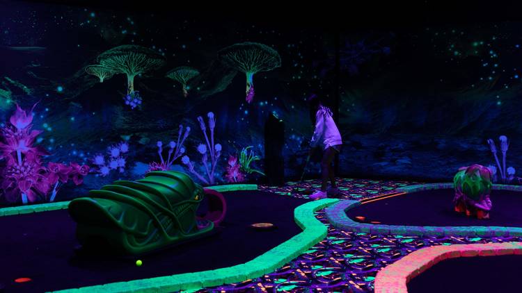 Blacklight Mini Golf at American Dream