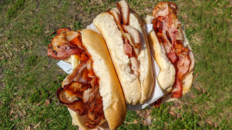 Bacon and egg roll at Orange Grove Organic Food Markets