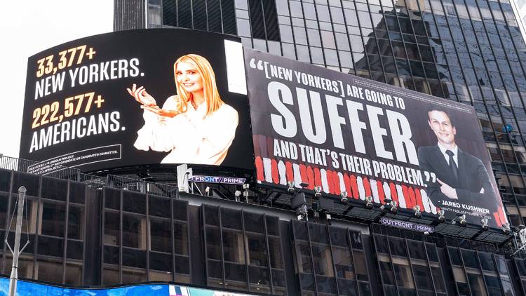 Times Square Billboards Target Ivanka Trump And Jared Kushner