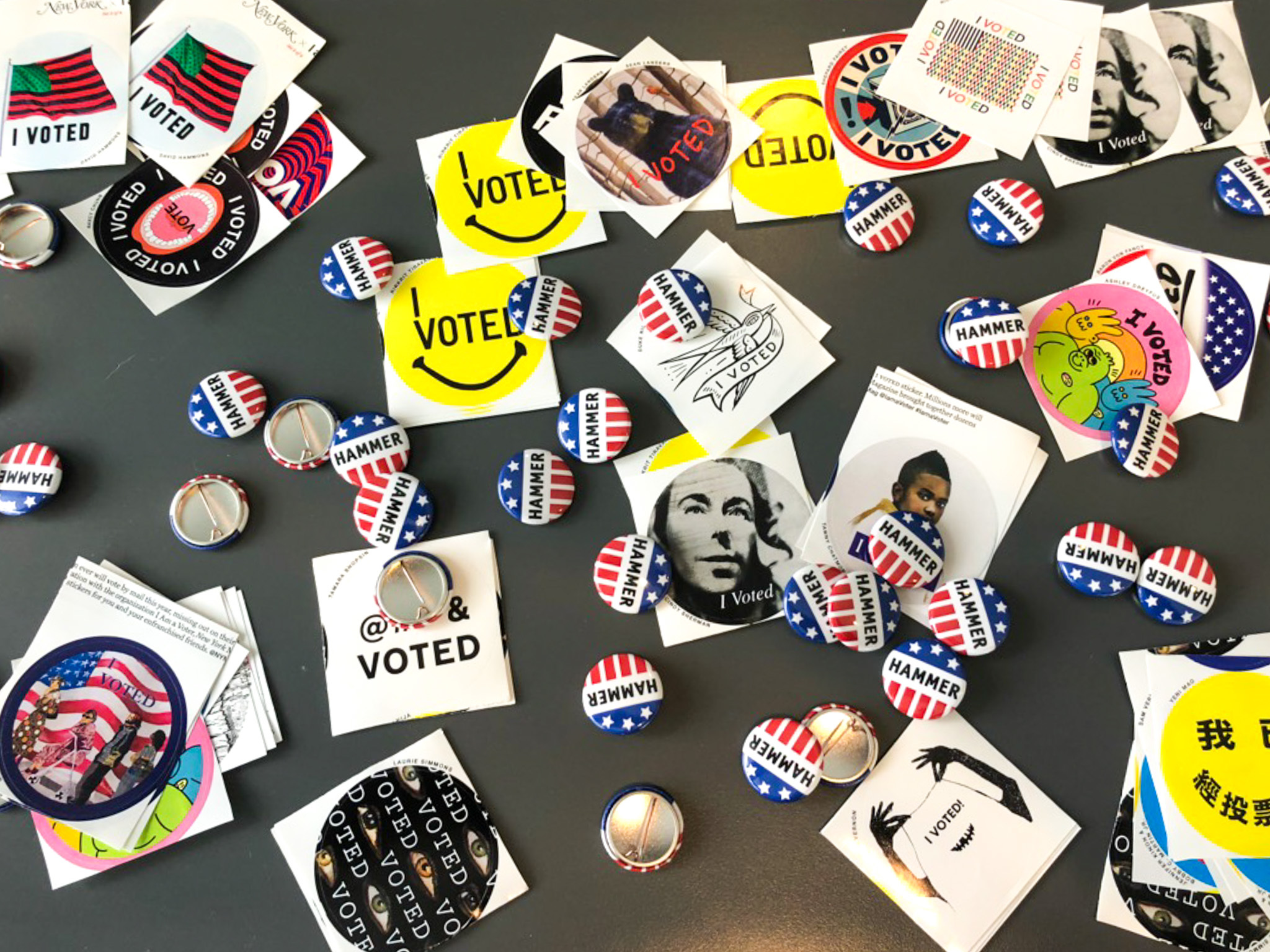 Need another reason to vote? How about these custom “I Voted” stickers from  L.A. landmarks.