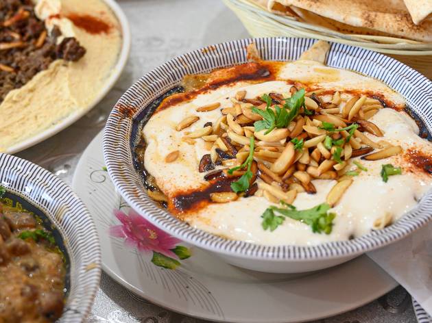 Hammoud spread Bowl of hommous at Hammoud
