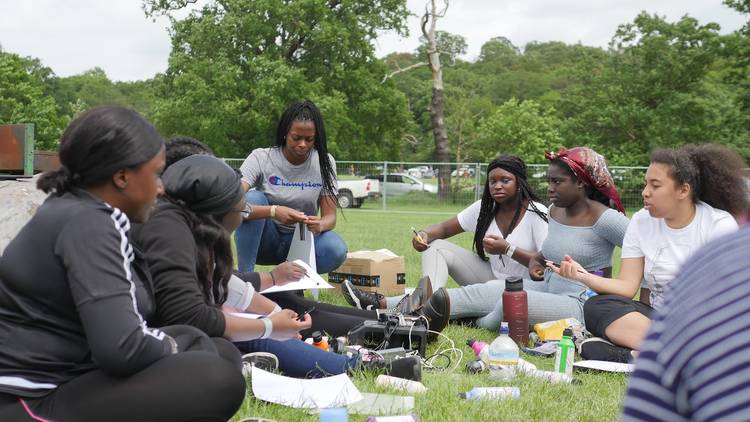 black girls camping trip