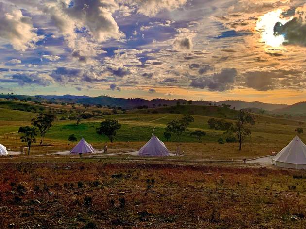 Glamping at Glenayr Farm Glamping tents at Glenayr Farm.