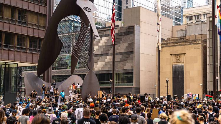 Daley Plaza protest