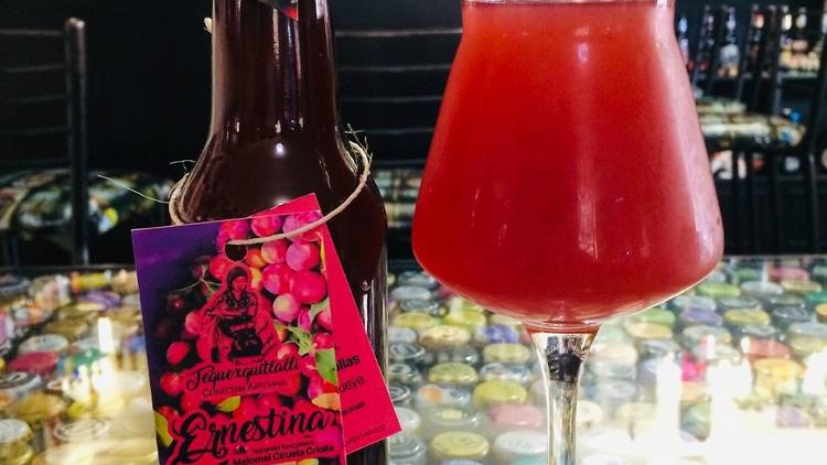 Ernestina, hidromiel de Cervecería Cultural Tequexquitlalli 