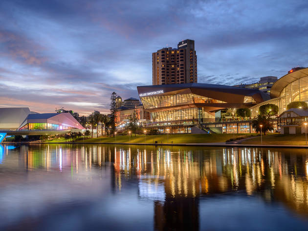 Adelaide Festival Centre The view of Adelaide Festival Centre from across the river at dusk