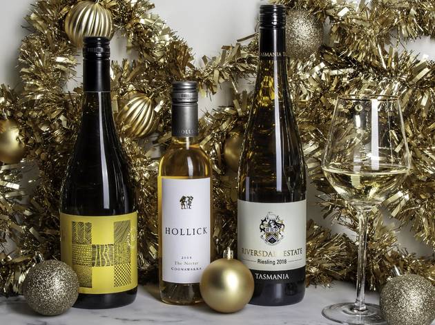 Vinomofo Advent Wine Mixed Case Three bottles of wine and some tinsel
