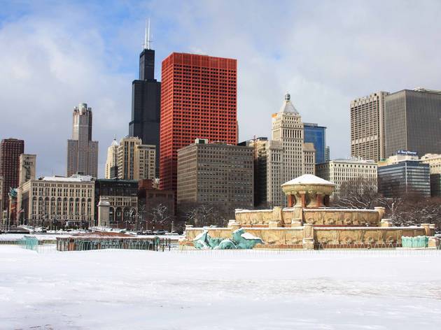 Chicago winter Buckingham Fountain