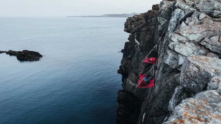 Cliff camping in Anglesey