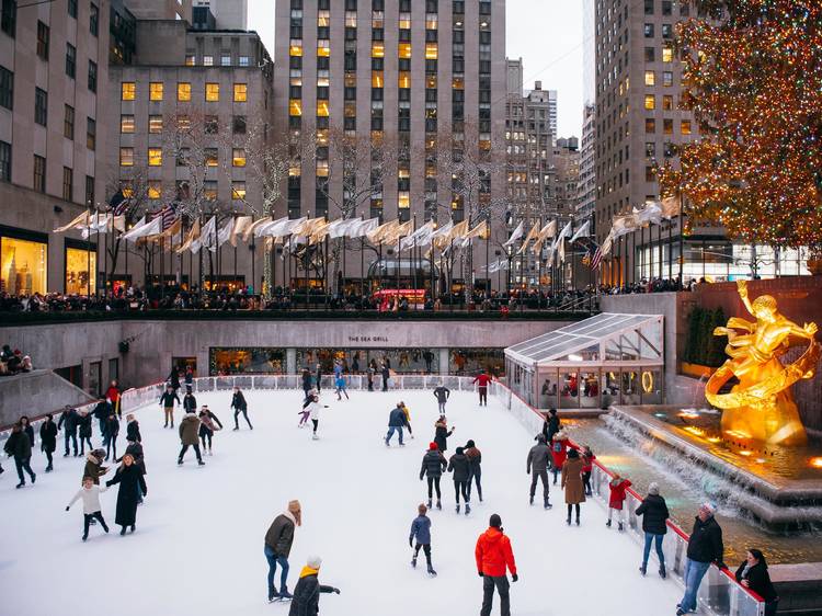 Glide along the ice at The Rink at Rockefeller Center