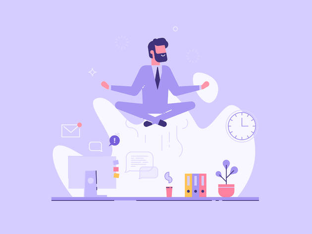 Man in a suit doing yoga Man in a suit doing yoga