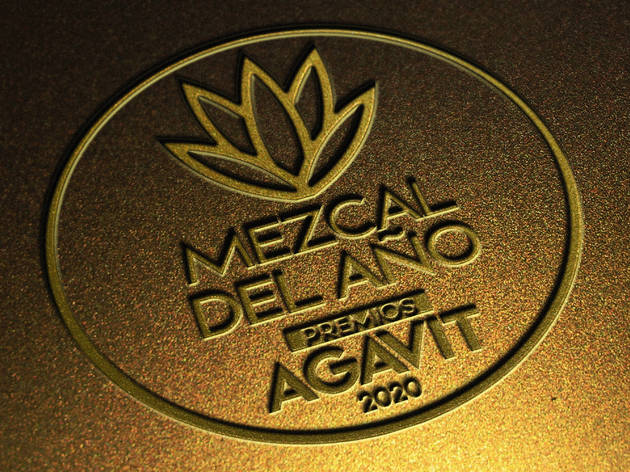 Guía Mezcalier Imagen con un agave y las leyenda Mezcal del Año Premios Agavit